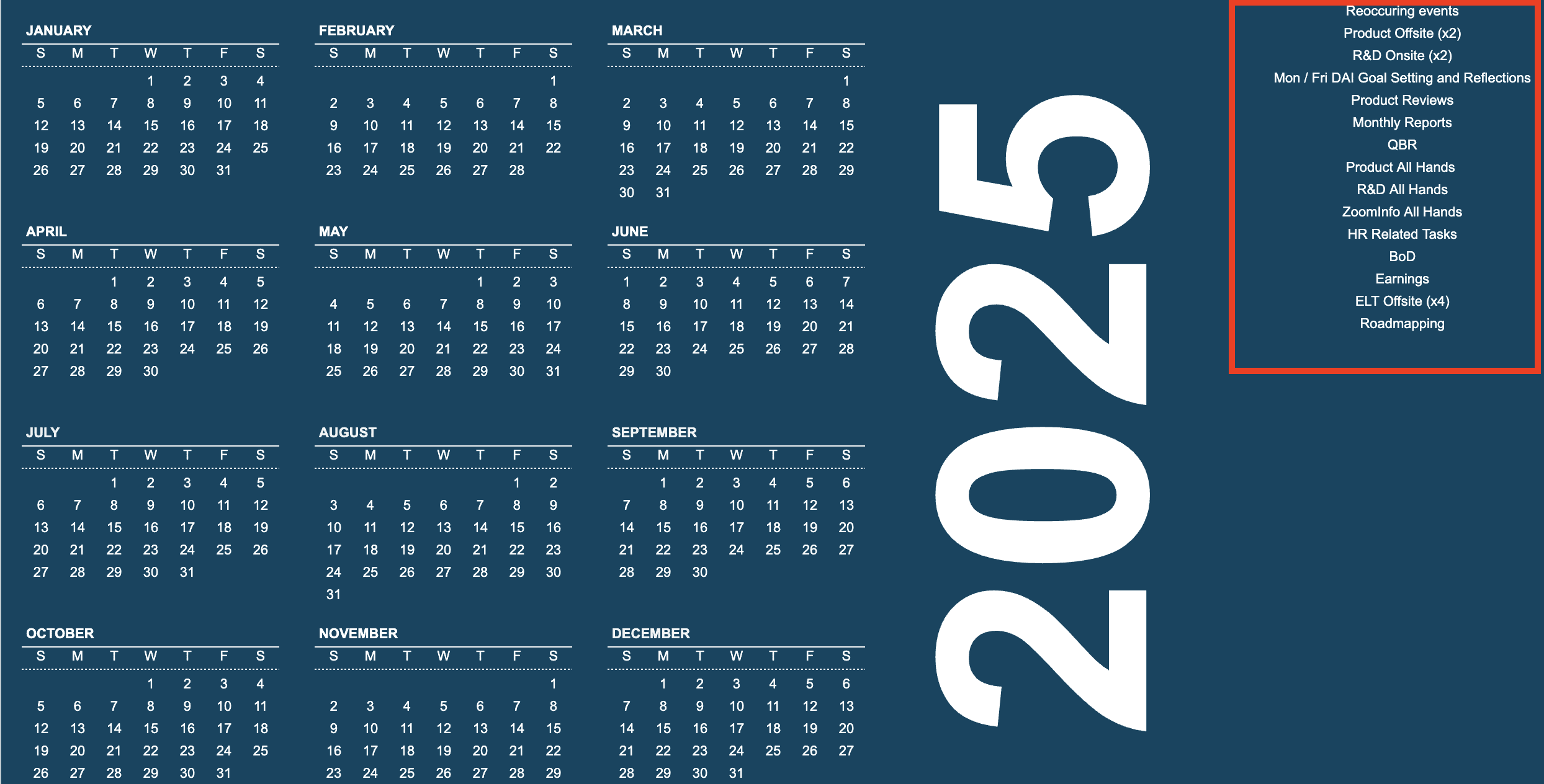 Screenshot 2025-10-03 at 11.22.20 AM - Viva Talent Screenshot of ZoomInfo's leadership calendar.
